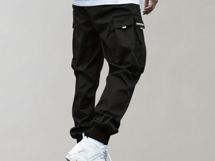 Sommerfeld™ | Herren Cargo Jogginghose – Lila Streetwear-Hose mit Reißverschlusstaschen & Bündchen