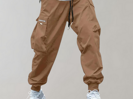 Sommerfeld™ | Herren Cargo Jogginghose – Lila Streetwear-Hose mit Reißverschlusstaschen & Bündchen