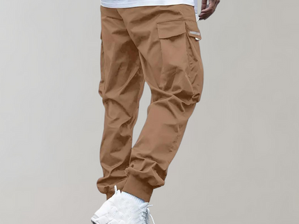 Sommerfeld™ | Herren Cargo Jogginghose – Lila Streetwear-Hose mit Reißverschlusstaschen & Bündchen