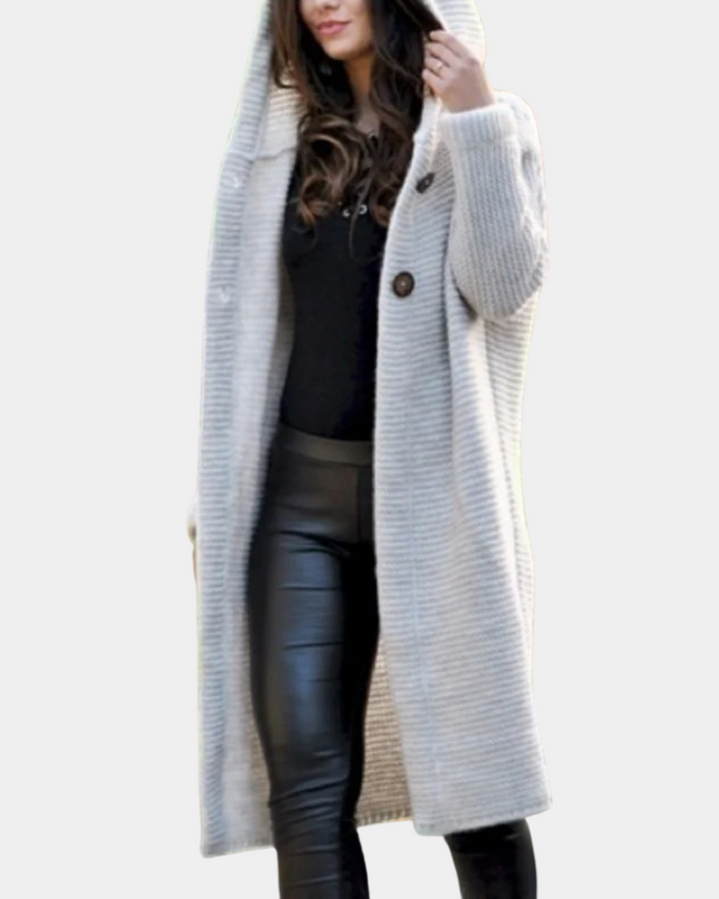 Claudia - Kuschelige Strickjacke mit Kapuze für Frauen