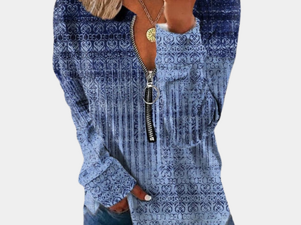 Damenpullover mit Vintage-Print für einen zeitlosen Look
