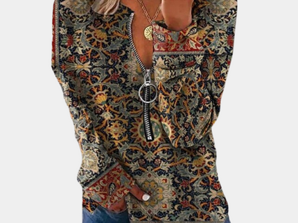 Damenpullover mit Vintage-Print für einen zeitlosen Look