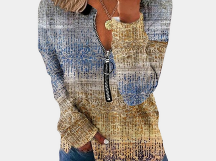 Damenpullover mit Vintage-Print für einen zeitlosen Look