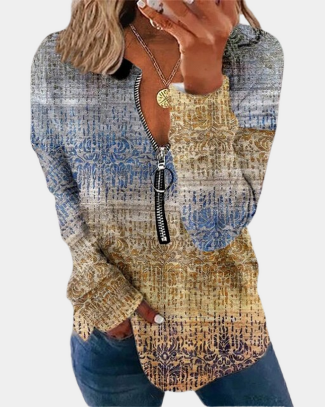 Damenpullover mit Vintage-Print für einen zeitlosen Look