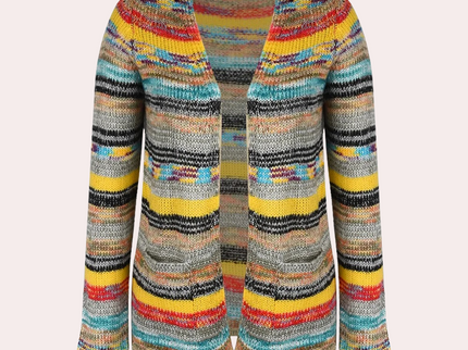 Lina - Lebendige Strickjacke für Damen mit modischem V-Ausschnitt