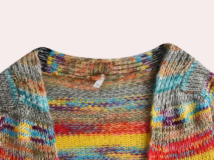 Lina - Lebendige Strickjacke für Damen mit modischem V-Ausschnitt