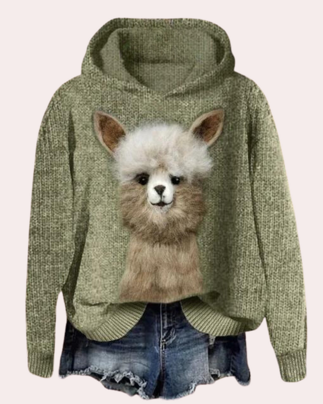 Talia - Trendiger Damenpullover mit lebhaftem Tierprint