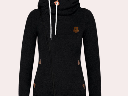 Kanny - Stylischer Damenpullover mit Reißverschluss und bequemer Kapuze