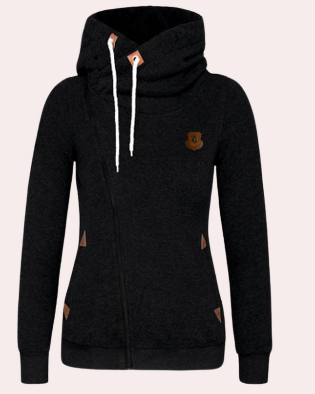 Kanny - Stylischer Damenpullover mit Reißverschluss und bequemer Kapuze