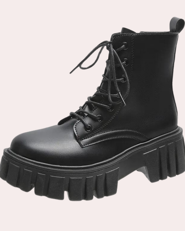 Venetia - Eleganter Damenstiefel mit raffinierten Schnürsenkeln und praktischem Reißverschluss