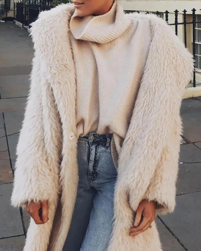 TARA - Eleganter Plüsch-Wintermantel für Damen