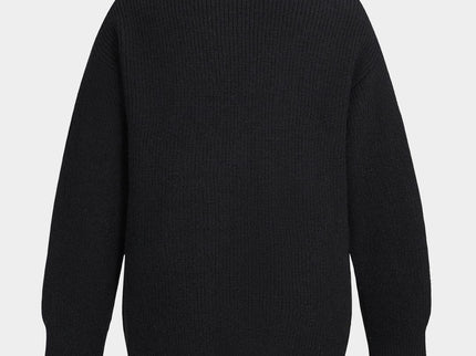 Ella | Schwarzer Strick-Cardigan mit Denim-Patches – Der perfekte Mix aus Komfort und Stil