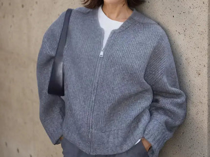 Mia | Strickjacke mit Langarm und Reißverschluss