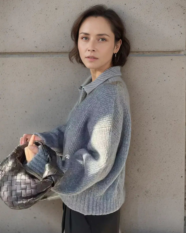 Mia | Strickjacke mit Langarm und Reißverschluss