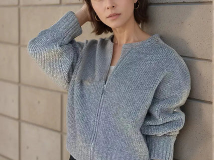 Mia | Strickjacke mit Langarm und Reißverschluss