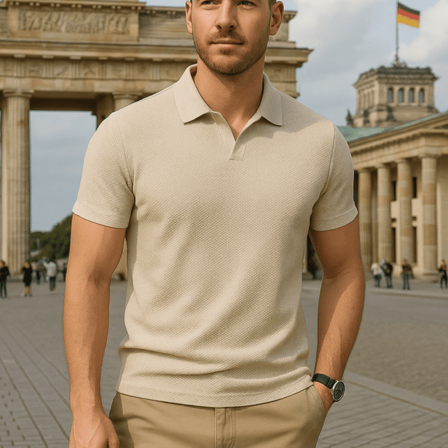 August | Casual strukturiertes Polo-shirt
