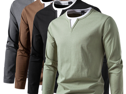 Henry™ - Langärmeliges Baumwoll-T-Shirt