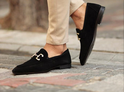 Elegante Business-Loafer mit goldener Schnalle – Klassischer Komfort für stilvolle Anlässe