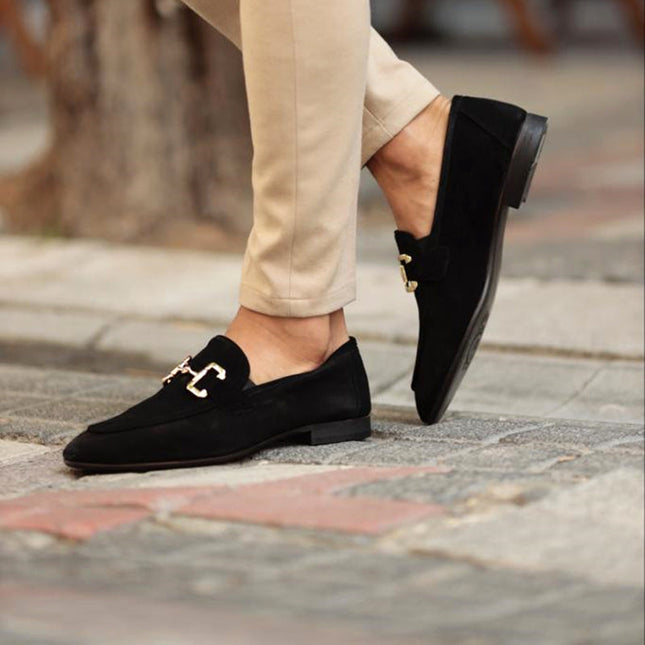 Elegante Business-Loafer mit goldener Schnalle – Klassischer Komfort für stilvolle Anlässe