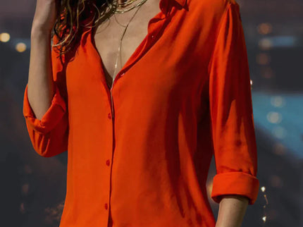 Oona | Elegante Bluse mit Knopfleiste & Hemdkragen – Perfekt für Business & Alltag