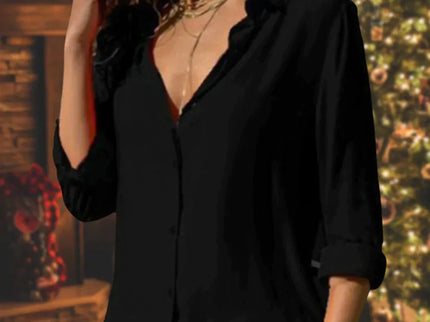 Oona | Elegante Bluse mit Knopfleiste & Hemdkragen – Perfekt für Business & Alltag