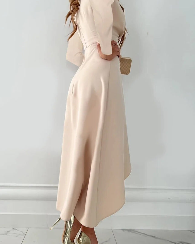 Jurey™ – Elegantes Midikleid mit V-Ausschnitt und Schlitzdesign