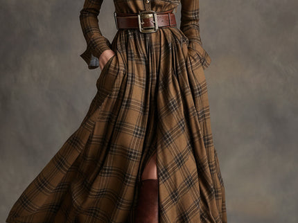 Giulietta – Maxikleid mit Karomuster und Gürtel