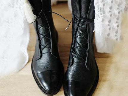 Alice - Schicke Vintage Stil Stiefel mit klobigem Absatz