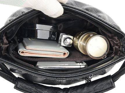 Iris - Klassische Herbst Handtasche aus weichem Leder für Frauen