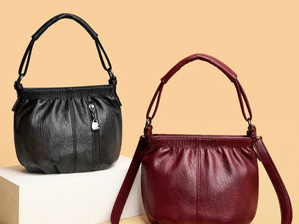 Iris - Klassische Herbst Handtasche aus weichem Leder für Frauen