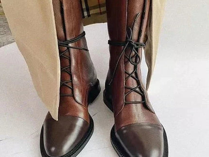 Alice - Schicke Vintage Stil Stiefel mit klobigem Absatz