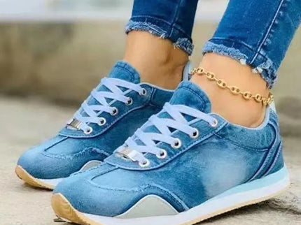 Trendige Sheen-Denim-Sneakers für Damen für einen lässigen Look