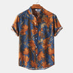 Blau-orange Blumen / M