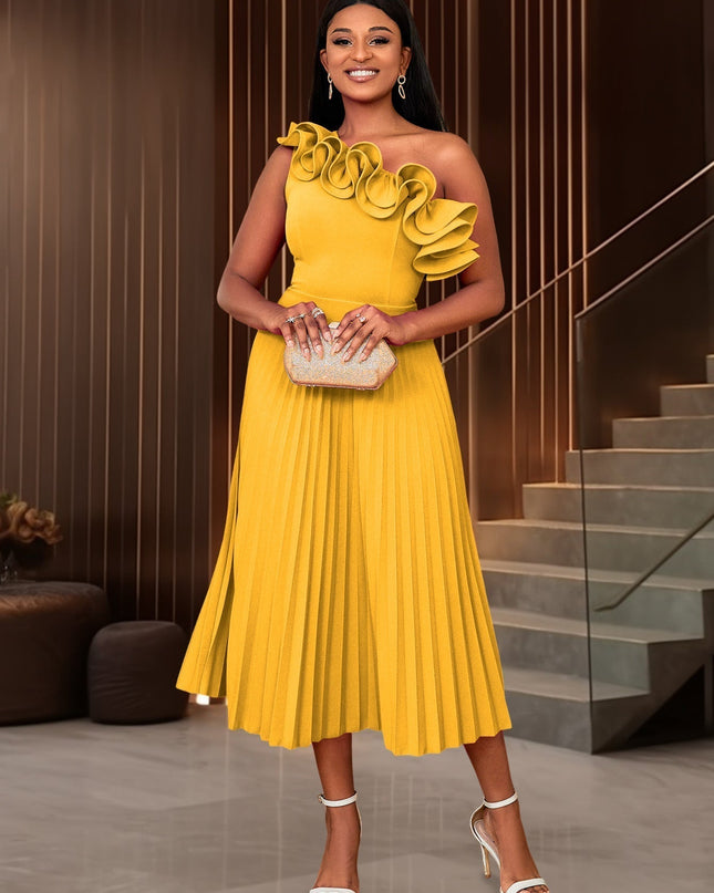 Adi™ - Couture Asymmetrisches Ein-Schulter-Abendkleid
