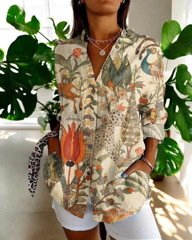 Irene | Stilvolle Blumenbluse