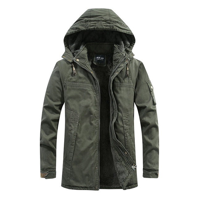 Wattierte Winterjacke mit Kapuze – Robuste Outdoorjacke für kalte Tage
