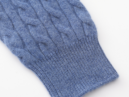 Roman | Chunky knit Herren Chasmere Pullover mit Kabelstrickmuster & Halb Reißverschluss Kragen