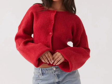 Clara | Elegante Rote Strickjacke