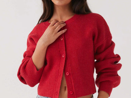 Clara | Elegante Rote Strickjacke