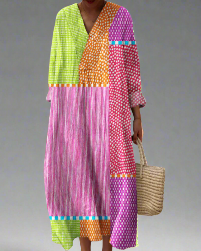 Ruby™ - Maxikleid mit Patchwork und Polka-Dots