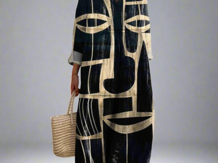 Lorna™ - Tribal-inspiriertes künstlerisches Midi-Kleid