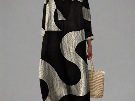 Claudine™ - Abstraktes Fließendes Maxikleid