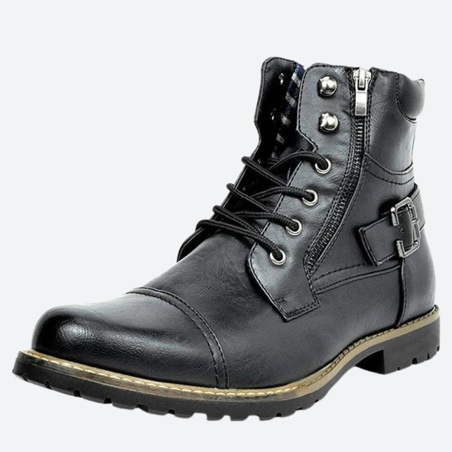 Elegante Motorradstiefel aus echtem Leder - Raven
