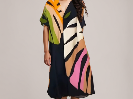 Leafara™ - Lockeres Kleid mit farbenfrohem Blattmuster