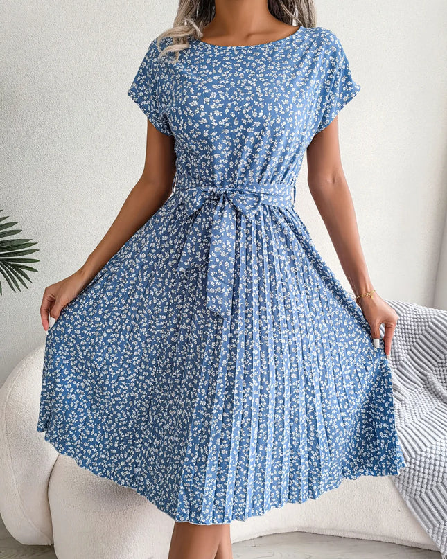 Sommerliches Chiffonkleid mit Blumenmuster