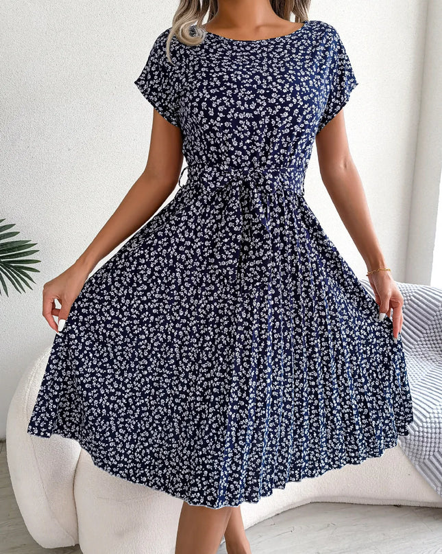 Sommerliches Chiffonkleid mit Blumenmuster