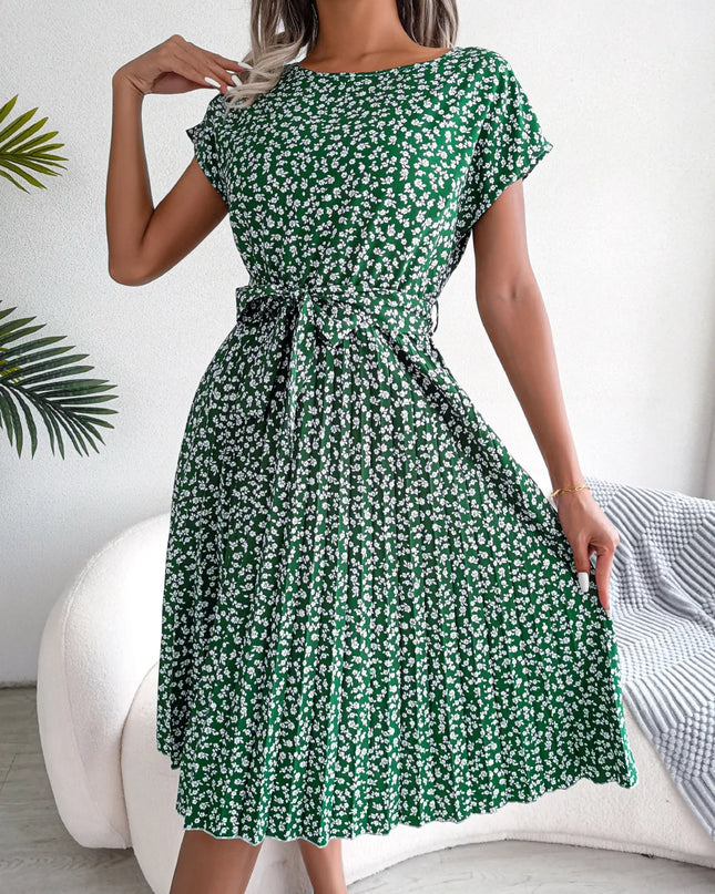 Sommerliches Chiffonkleid mit Blumenmuster