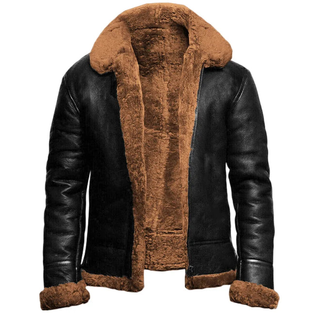 René™ - Moderne Leder- und Wolljacke