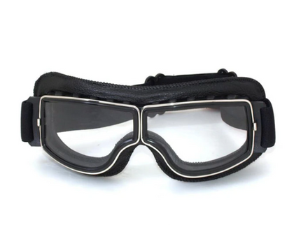 Luke - Retro Chic Vegan Leder Motorradbrille für Herbst in Unisex Surplus