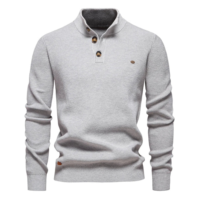 Konrad | Stilvoller Herrenpullover mit Knopfdesign